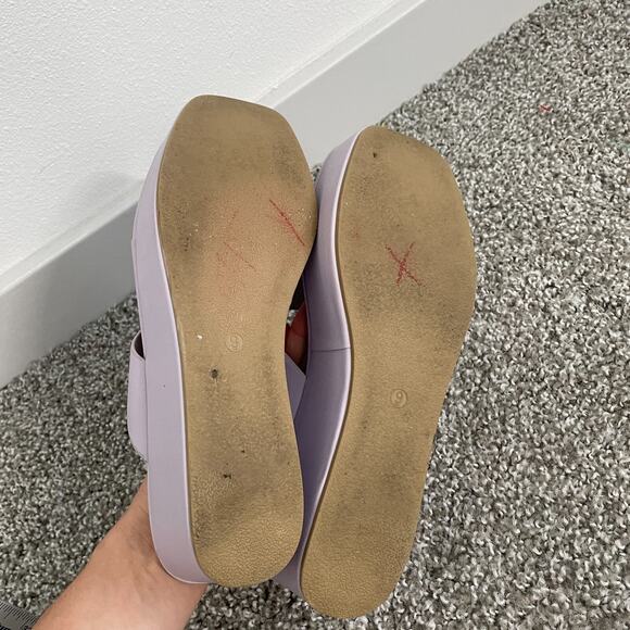 LSpace x Matisse Sandals Heels Women 9 Lilac Wedge Thong Slip On Resort Vacation - Picture 4 of 8